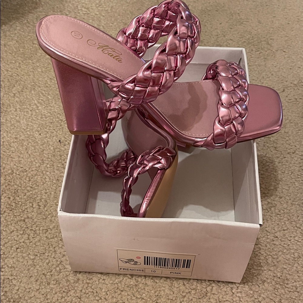 Frenchi Pink Braided Heels